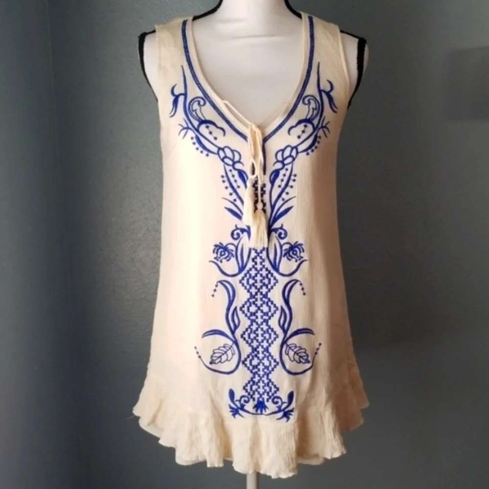 Ark & Co Boho Embroidered Tunic Tank Top - Picture 4 of 8